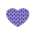 Nerdy 60s  Girl Pattern Purple Rubber Coaster (Heart)  Front