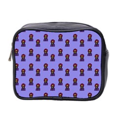 Nerdy 60s  Girl Pattern Purple Mini Toiletries Bag (two Sides) by snowwhitegirl