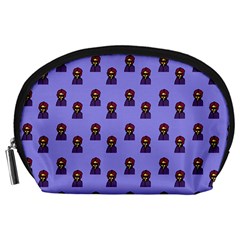 Nerdy 60s  Girl Pattern Purple Accessory Pouch (large) by snowwhitegirl