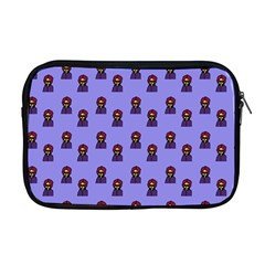 Nerdy 60s  Girl Pattern Purple Apple Macbook Pro 17  Zipper Case by snowwhitegirl