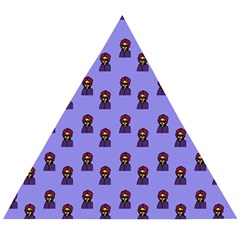 Nerdy 60s  Girl Pattern Purple Wooden Puzzle Triangle