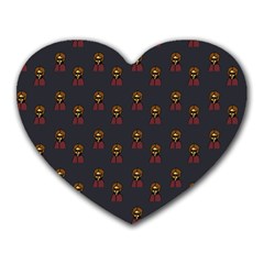 Nerdy 60s  Girl Pattern Grey Heart Mousepads by snowwhitegirl