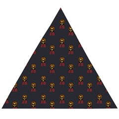 Nerdy 60s  Girl Pattern Grey Wooden Puzzle Triangle