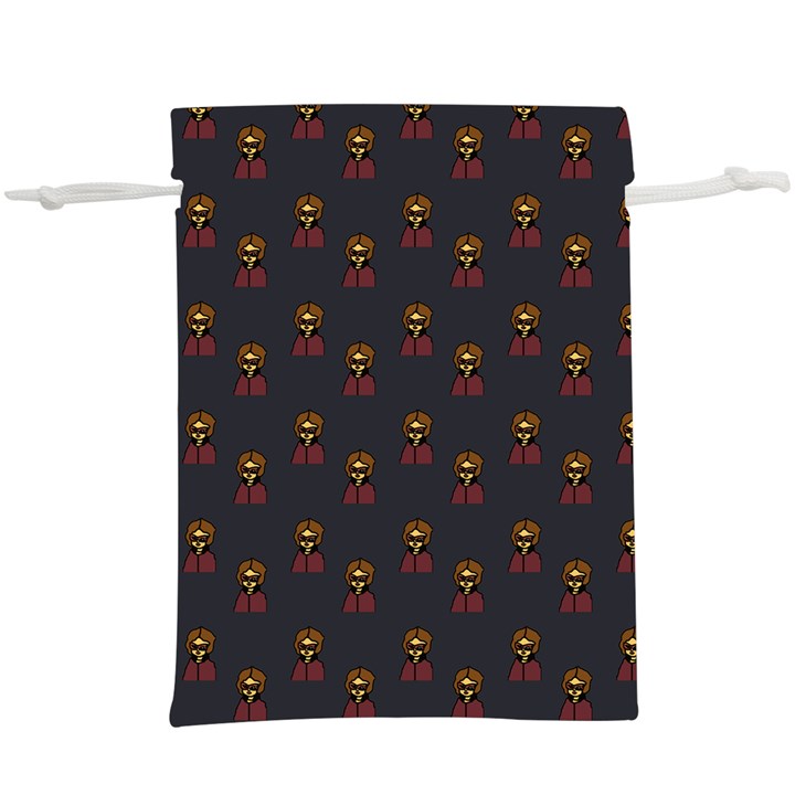 Nerdy 60s  Girl Pattern Grey  Lightweight Drawstring Pouch (XL)