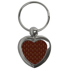 Nerdy 60s  Girl Pattern Red Key Chain (heart) by snowwhitegirl