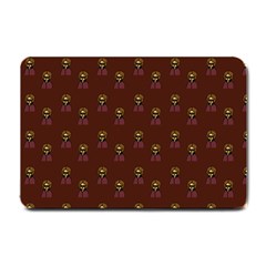 Nerdy 60s  Girl Pattern Red Small Doormat  by snowwhitegirl