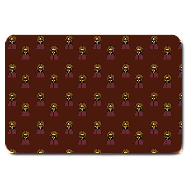 Nerdy 60s  Girl Pattern Red Large Doormat 