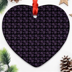 Lilac Firecracker Heart Pattern Ornament (heart) by snowwhitegirl