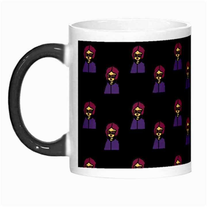 Nerdy 60s  Girl Pattern Black Morph Mugs