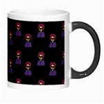 Nerdy 60s  Girl Pattern Black Morph Mugs Right