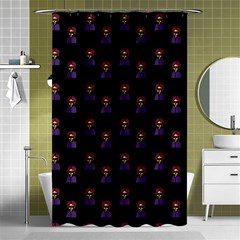 Nerdy 60s  Girl Pattern Black Shower Curtain 48  X 72  (small)  by snowwhitegirl