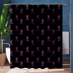 Nerdy 60s  Girl Pattern Black Shower Curtain 60  X 72  (medium)  by snowwhitegirl