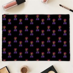 Nerdy 60s  Girl Pattern Black Cosmetic Bag (xxl) by snowwhitegirl