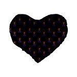 Nerdy 60s  Girl Pattern Black Standard 16  Premium Heart Shape Cushions Back