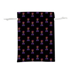 Nerdy 60s  Girl Pattern Black Lightweight Drawstring Pouch (m)