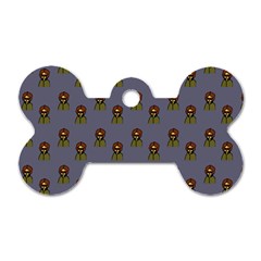 Nerdy 60s  Girl Pattern Light Grey Dog Tag Bone (one Side) by snowwhitegirl