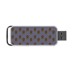 Nerdy 60s  Girl Pattern Light Grey Portable Usb Flash (two Sides) by snowwhitegirl