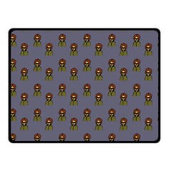 Nerdy 60s  Girl Pattern Light Grey Double Sided Fleece Blanket (small)  by snowwhitegirl