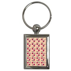 Cherries An Bats Peach Key Chain (rectangle) by snowwhitegirl