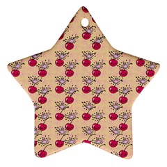 Cherries An Bats Peach Star Ornament (two Sides) by snowwhitegirl