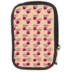 Cherries An Bats Peach Compact Camera Leather Case by snowwhitegirl