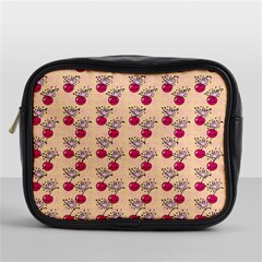 Cherries An Bats Peach Mini Toiletries Bag (one Side) by snowwhitegirl