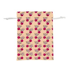 Cherries An Bats Peach Lightweight Drawstring Pouch (l) by snowwhitegirl