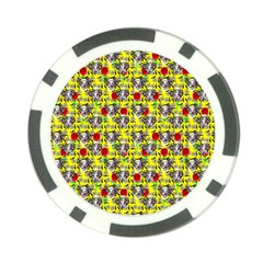 Heart Skeleton Face Pattern Yellow Poker Chip Card Guard (10 Pack) by snowwhitegirl