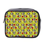 Heart Skeleton Face Pattern Yellow Mini Toiletries Bag (Two Sides) Front