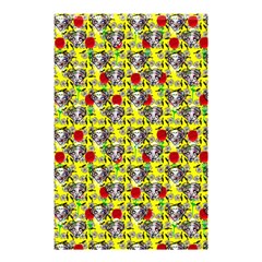 Heart Skeleton Face Pattern Yellow Shower Curtain 48  X 72  (small)  by snowwhitegirl