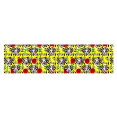 Heart Skeleton Face Pattern Yellow Satin Scarf (oblong) by snowwhitegirl