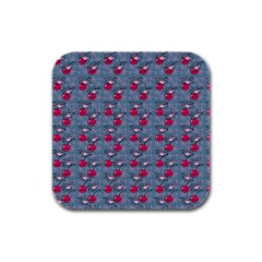 Cherries An Bats Rubber Square Coaster (4 Pack)  by snowwhitegirl