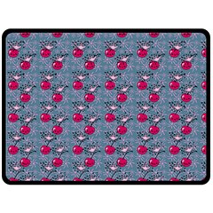 Cherries An Bats Double Sided Fleece Blanket (large)  by snowwhitegirl