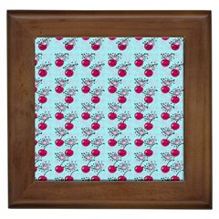 Cherries An Bats Aqua Framed Tile by snowwhitegirl