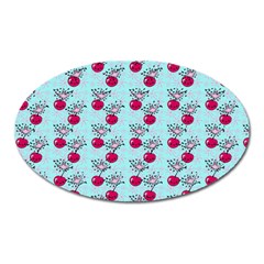 Cherries An Bats Aqua Oval Magnet by snowwhitegirl