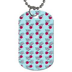 Cherries An Bats Aqua Dog Tag (one Side) by snowwhitegirl