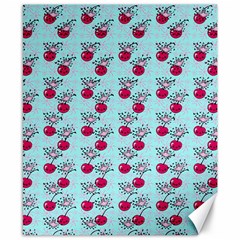 Cherries An Bats Aqua Canvas 8  X 10  by snowwhitegirl