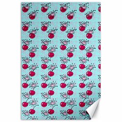 Cherries An Bats Aqua Canvas 20  X 30  by snowwhitegirl