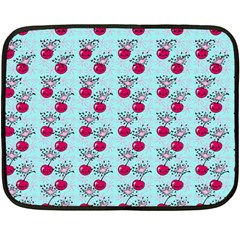 Cherries An Bats Aqua Double Sided Fleece Blanket (mini)  by snowwhitegirl