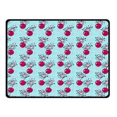 Cherries An Bats Aqua Fleece Blanket (small) by snowwhitegirl