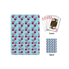 Cherries An Bats Aqua Playing Cards Single Design (mini) by snowwhitegirl