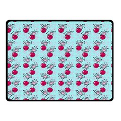 Cherries An Bats Aqua Double Sided Fleece Blanket (small)  by snowwhitegirl