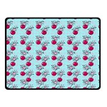 Cherries An Bats Aqua Double Sided Fleece Blanket (Small)  45 x34  Blanket Front