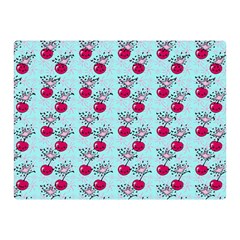 Cherries An Bats Aqua Double Sided Flano Blanket (mini)  by snowwhitegirl