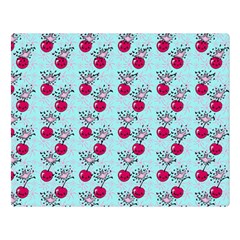 Cherries An Bats Aqua Double Sided Flano Blanket (large)  by snowwhitegirl