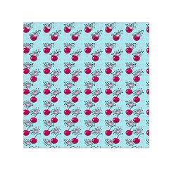 Cherries An Bats Aqua Small Satin Scarf (square) by snowwhitegirl