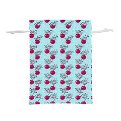 Cherries An Bats Aqua Lightweight Drawstring Pouch (m) by snowwhitegirl