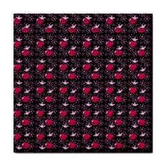 Cherries An Bats Black Tile Coaster by snowwhitegirl