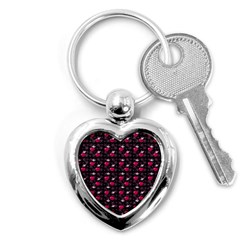 Cherries An Bats Black Key Chain (heart) by snowwhitegirl