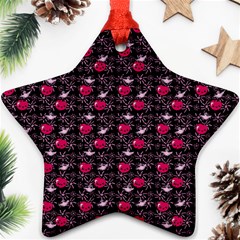 Cherries An Bats Black Star Ornament (two Sides) by snowwhitegirl